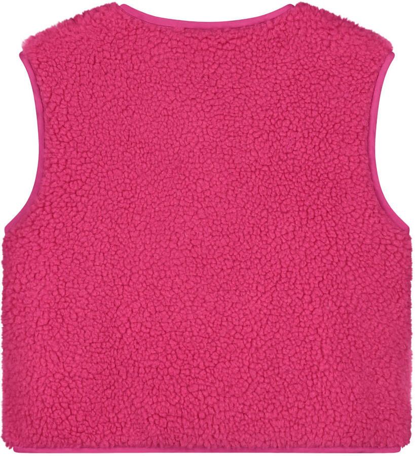 Stains&Stories teddy gilet magenta Paars Meisjes Polyester Ronde hals