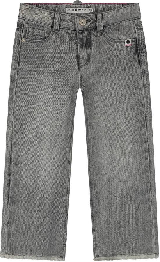 Stains&Stories wide leg jeans grijs