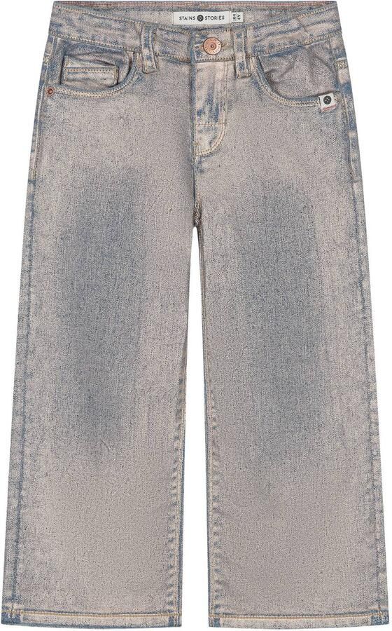Stains&Stories wide leg jeans roze