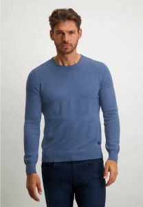 State of Art fijngebreide trui van biologisch katoen grijsblauw