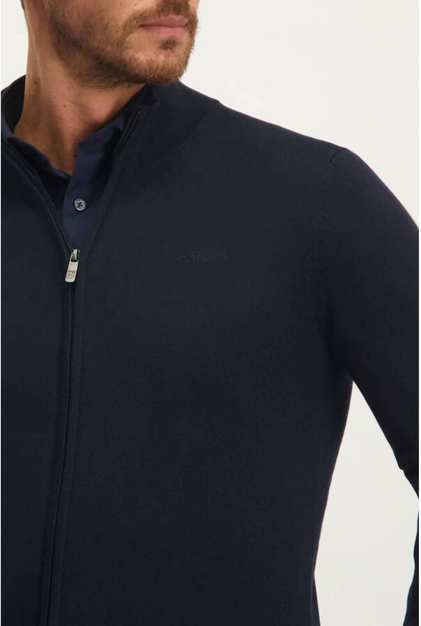 State of Art fijngebreid vest donkerblauw - Foto 3