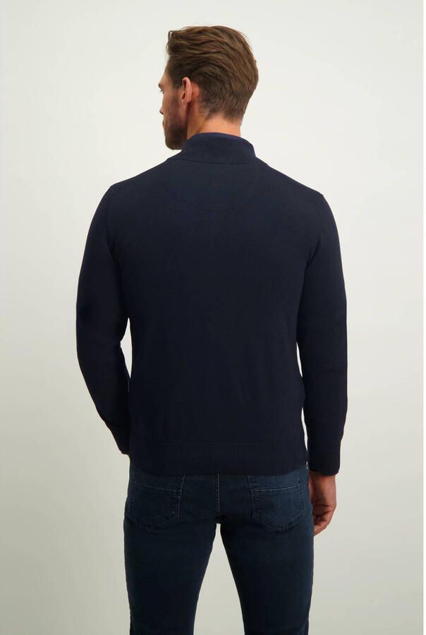 State of Art fijngebreid vest donkerblauw