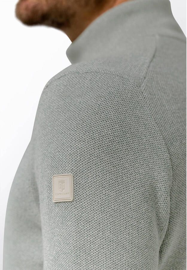 State Of Art Trui Half Zip Trui Melange Lichtgroen - Foto 2