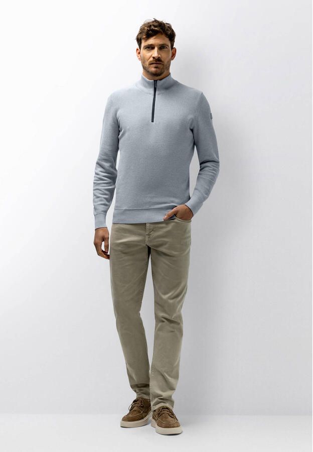 State Of Art Sweaters Half Zip Trui Melange Lichtblauw