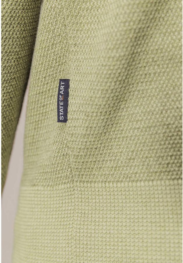 State Of Art Sweater Trui Structure V-Neck Groen - Foto 1