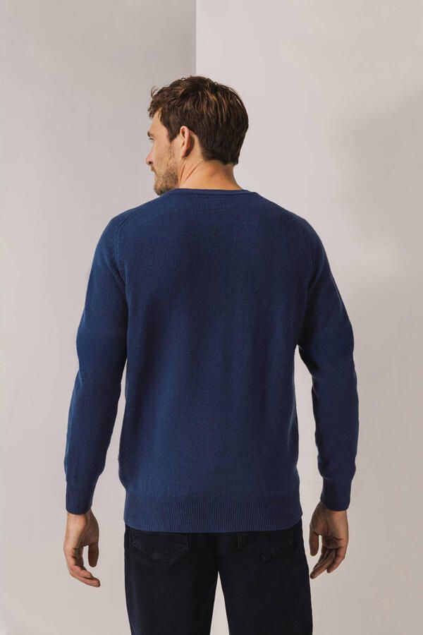 State of Art gebreide trui met wol blauw - Foto 3