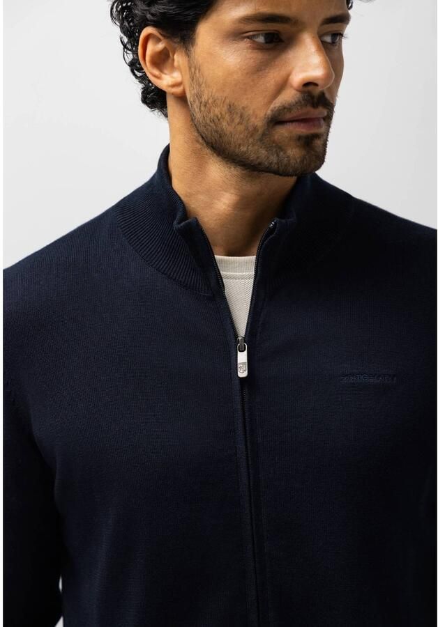 State of Art katoenen gebreid vest donkerblauw - Foto 2