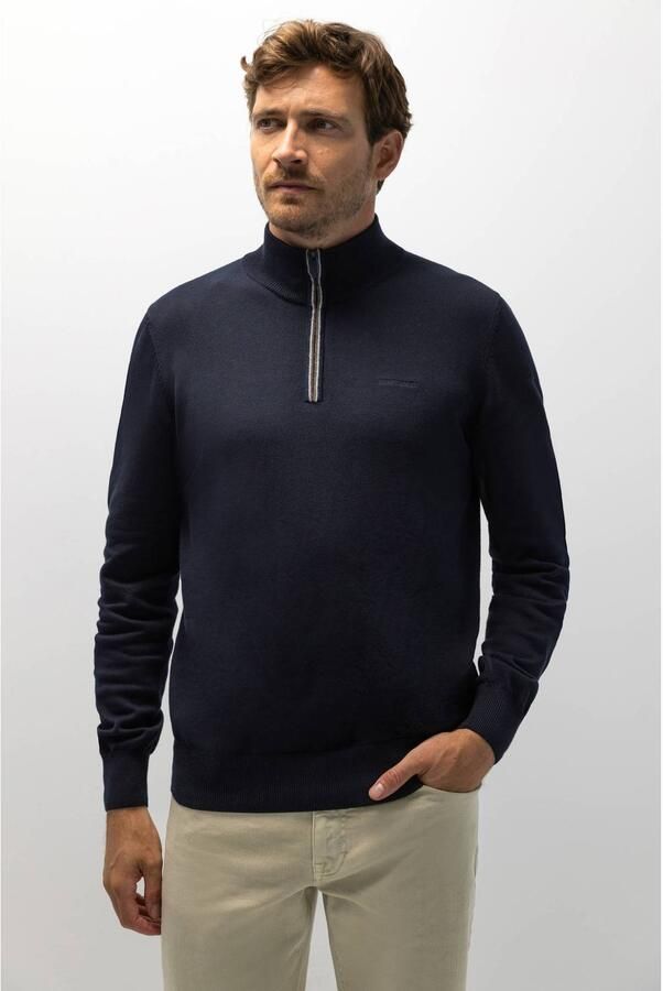 State of Art katoenen regular fit gebreide trui dark-blue