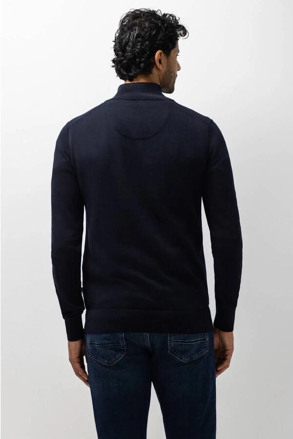 State of Art katoenen regular fit gebreide trui donkerblauw - Foto 3