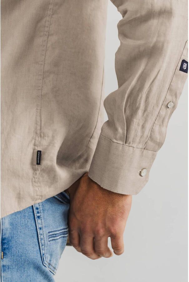 State Of Art Overhemd Lange Mouw Overhemd Linnen Bruin