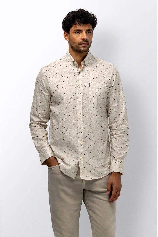 State of Art regular casual overhemd beige