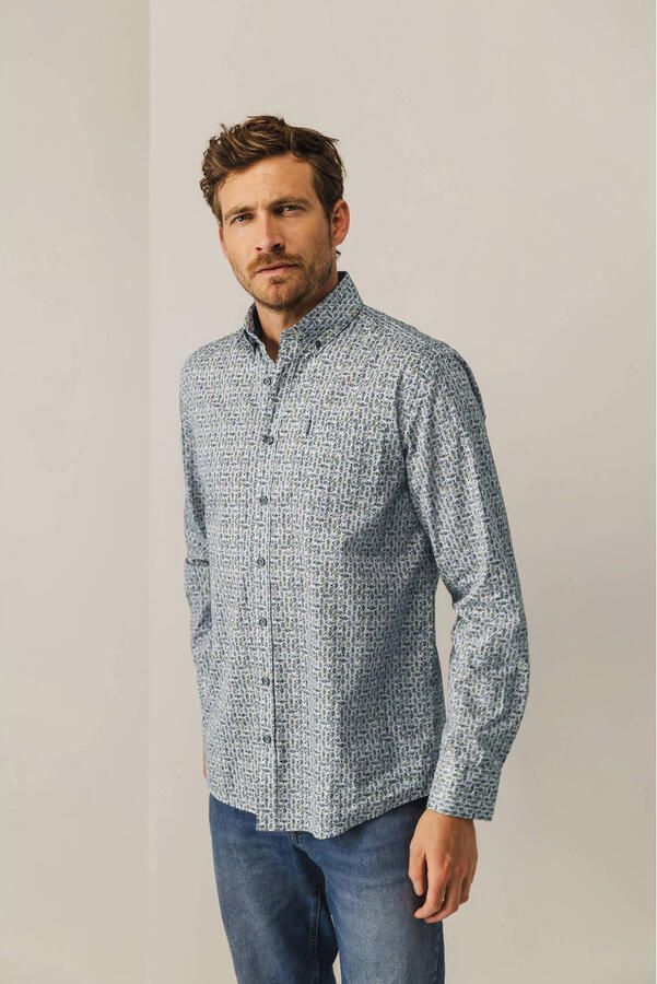 State Of Art Overhemd Lange Mouw Overhemd Leafs Blauw - Foto 3