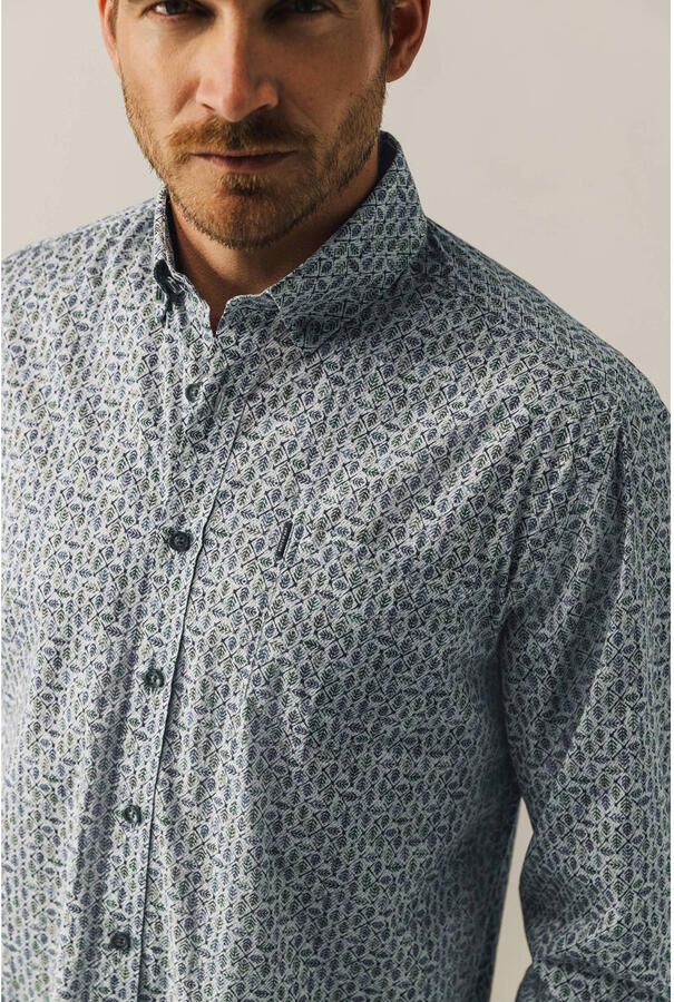 State Of Art Overhemd Lange Mouw Overhemd Leafs Blauw - Foto 1