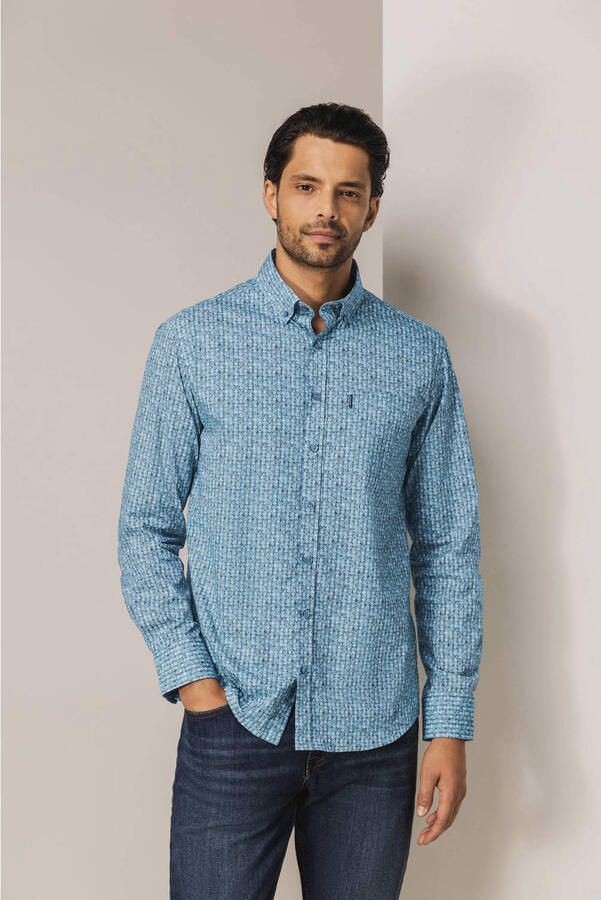 State Of Art Overhemd Lange Mouw Overhemd Poplin Dandelion Blauw - Foto 3