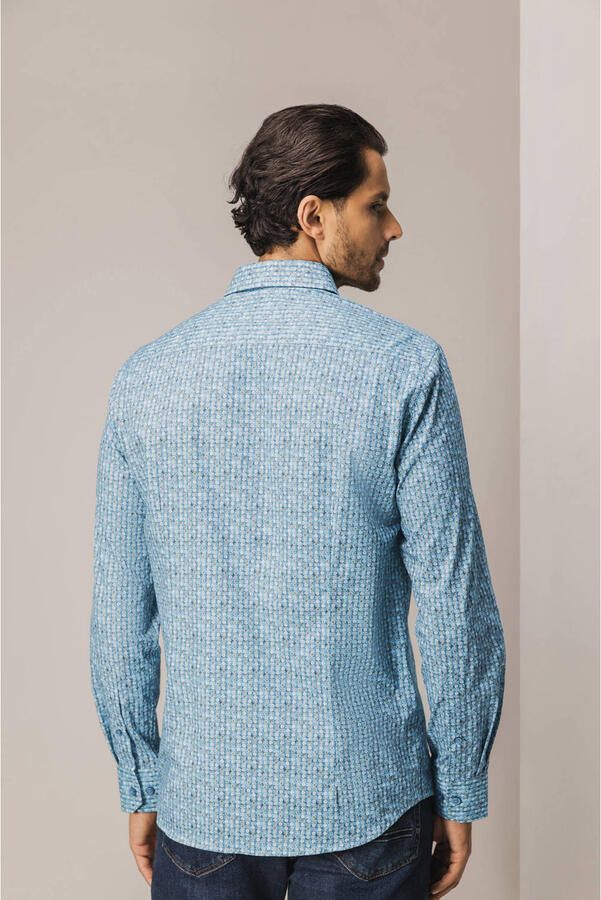 State Of Art Overhemd Lange Mouw Overhemd Poplin Dandelion Blauw - Foto 2