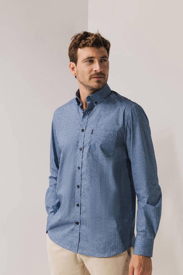 State of Art regular casual overhemd blauw