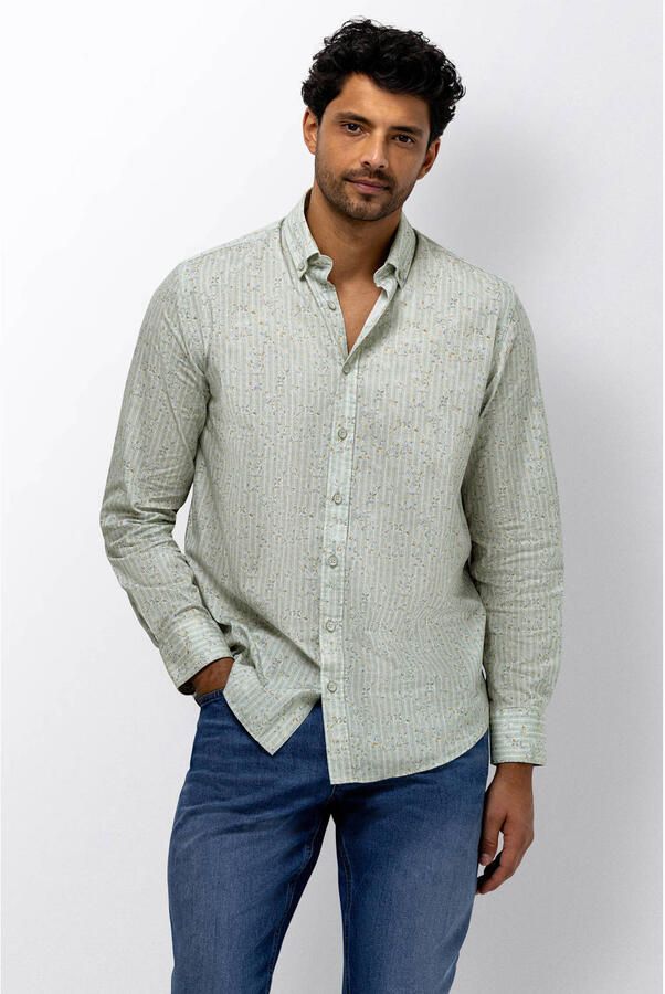 State of Art regular casual overhemd lichtgroen