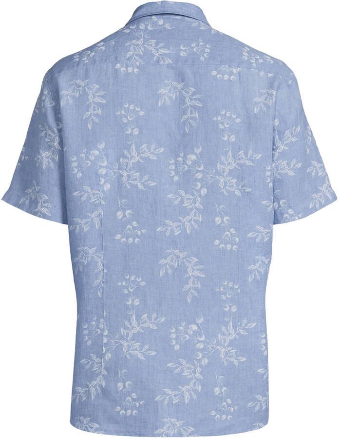 State of Art regular casual overhemd met linnen blauw - Foto 2