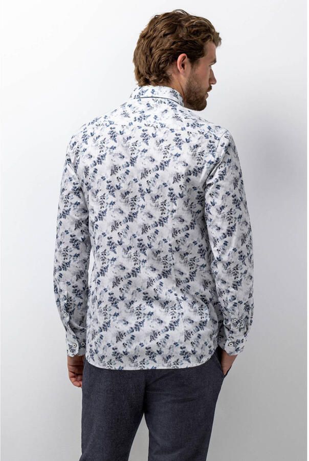 State of Art regular fit casual overhemd met print grijsblauw midnight - Foto 2