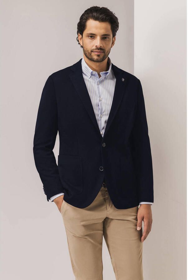 State of Art regular fit colbert donkerblauw