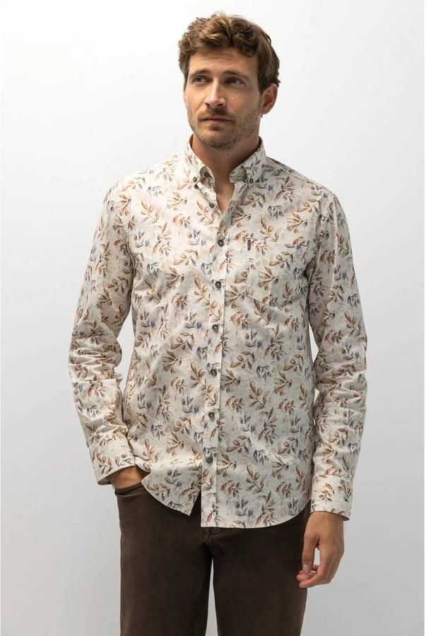 State of Art regular fit overhemd met print dusty pink white