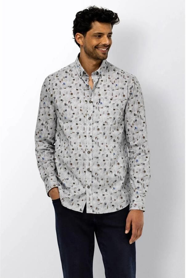State of Art regular fit overhemd met print midnight brick