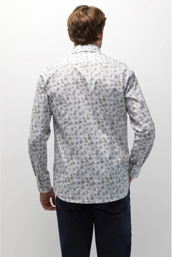 State of Art regular fit overhemd met print midnight grey blue - Foto 3