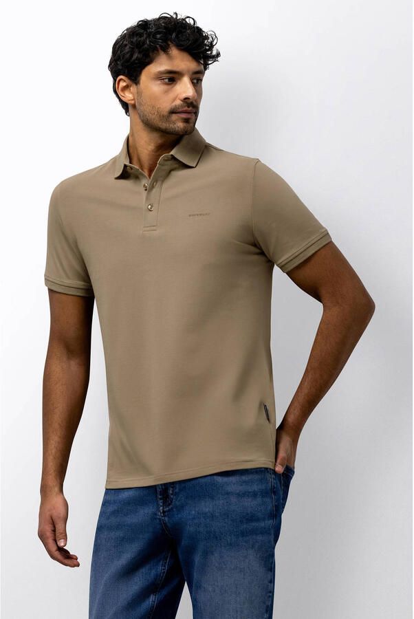 State Of Art Polo Shirt Korte Mouw Poloshirt Piqué Beige