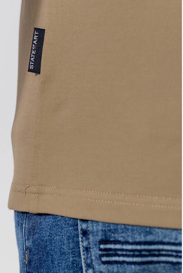 State Of Art Polo Shirt Korte Mouw Poloshirt Piqué Beige - Foto 2