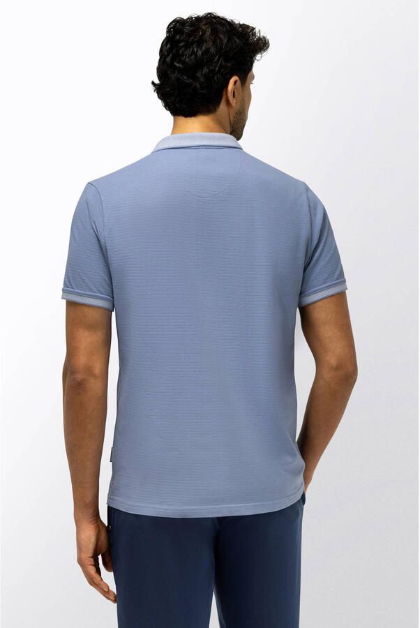 State Of Art Polo Shirt Korte Mouw Poloshirt Jersey Ribbed Contrast Blauw - Foto 2