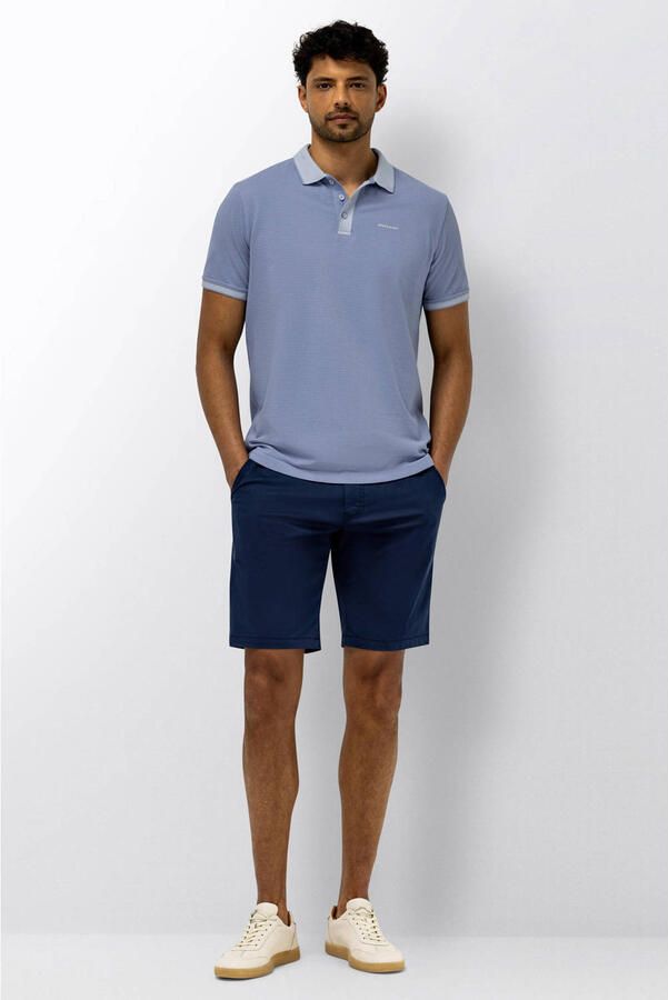 State Of Art Polo Shirt Korte Mouw Poloshirt Jersey Ribbed Contrast Blauw - Foto 3