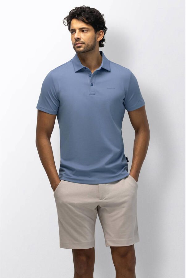 State Of Art Polo Shirt Korte Mouw Poloshirt Soft Piqué Lichtblauw