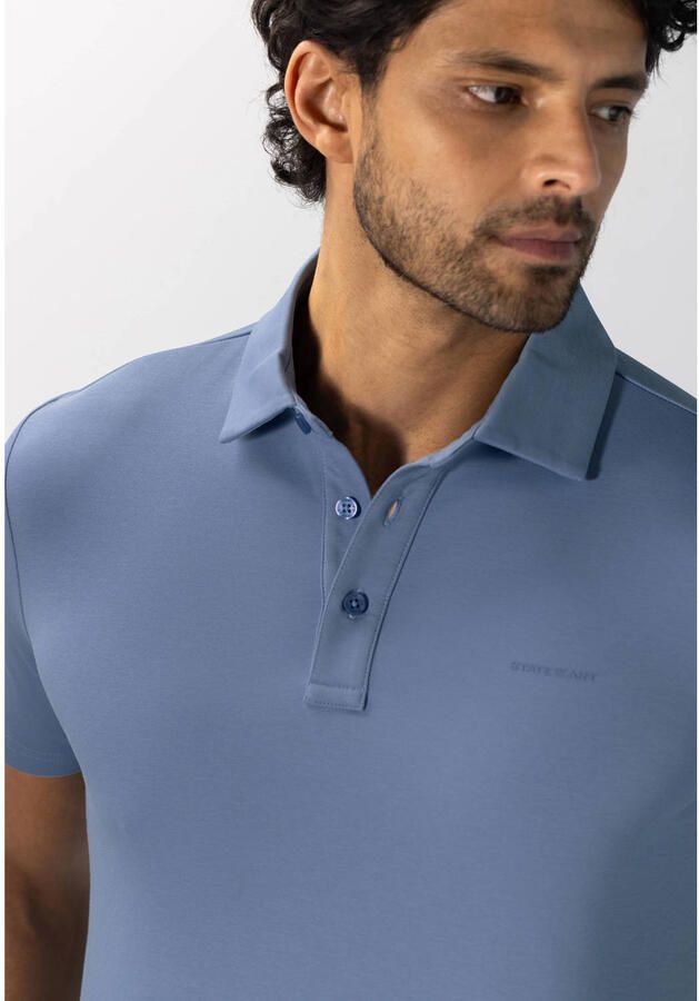 State Of Art Polo Shirt Korte Mouw Poloshirt Soft Piqué Lichtblauw - Foto 2