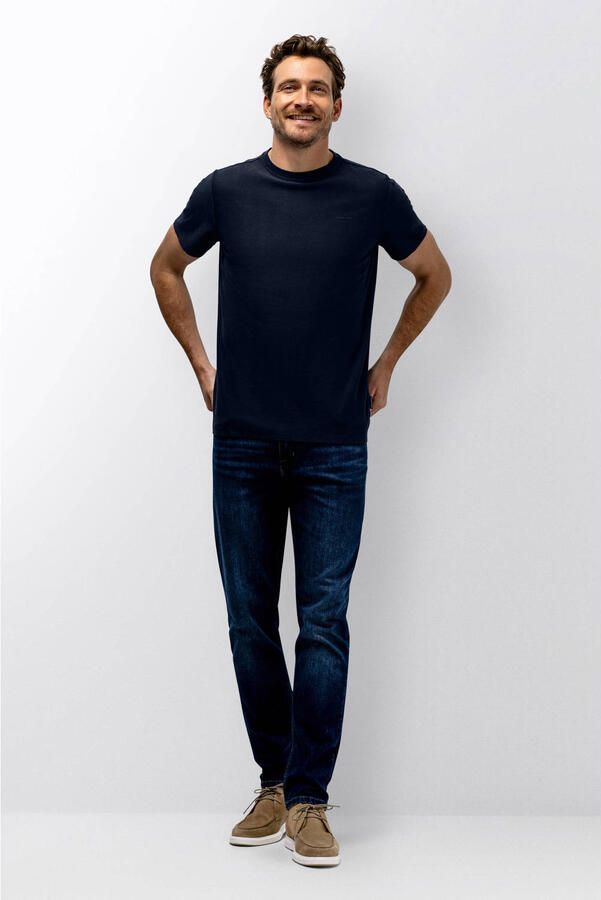 State Of Art T-shirt Korte Mouw T-shirt Herringbone Donkerblauw - Foto 2
