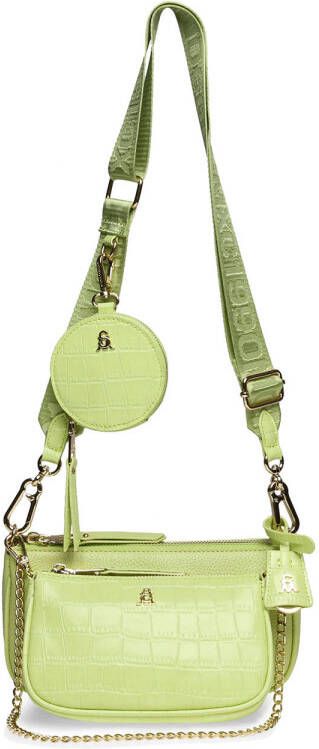 Steve Madden crossbody tas Burgent met crocoprint limegroen