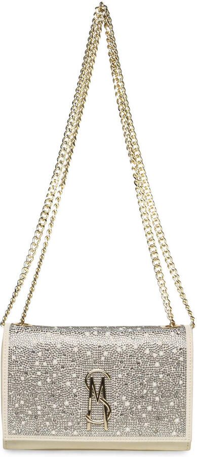Steve Madden schoudertas met strass Bramonem champagne