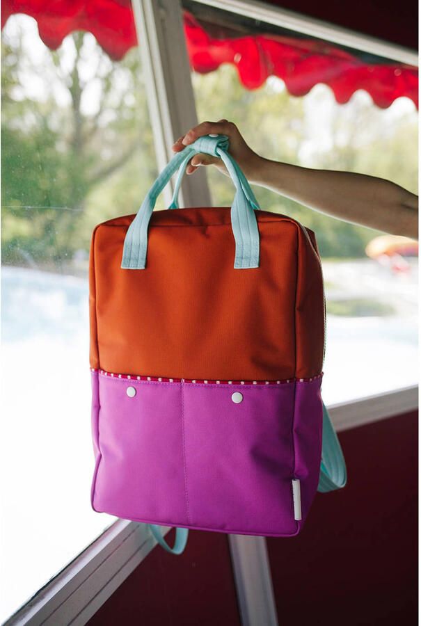 Sticky Lemon Rugzak Colourblocking Backpack Large Gravel Orange