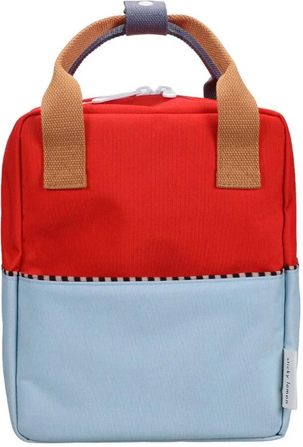 Sticky Lemon rugzak Small Colourblocking Wonders rood lichtblauw - Foto 3