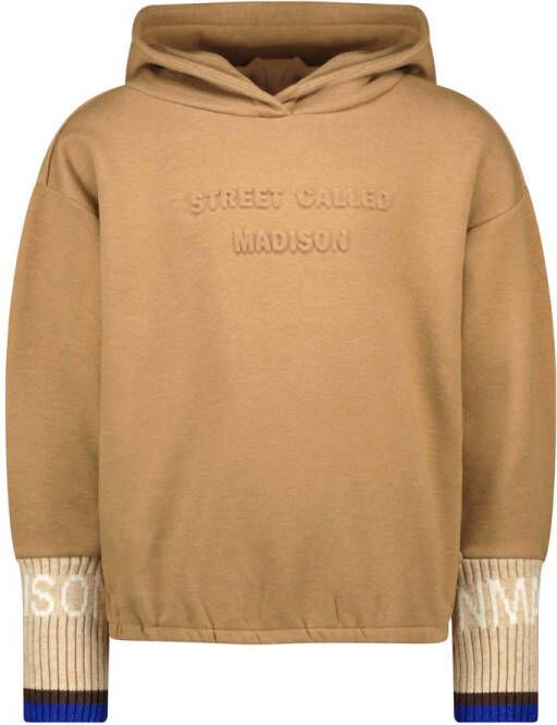 Street called Madison hoodie met logo beige