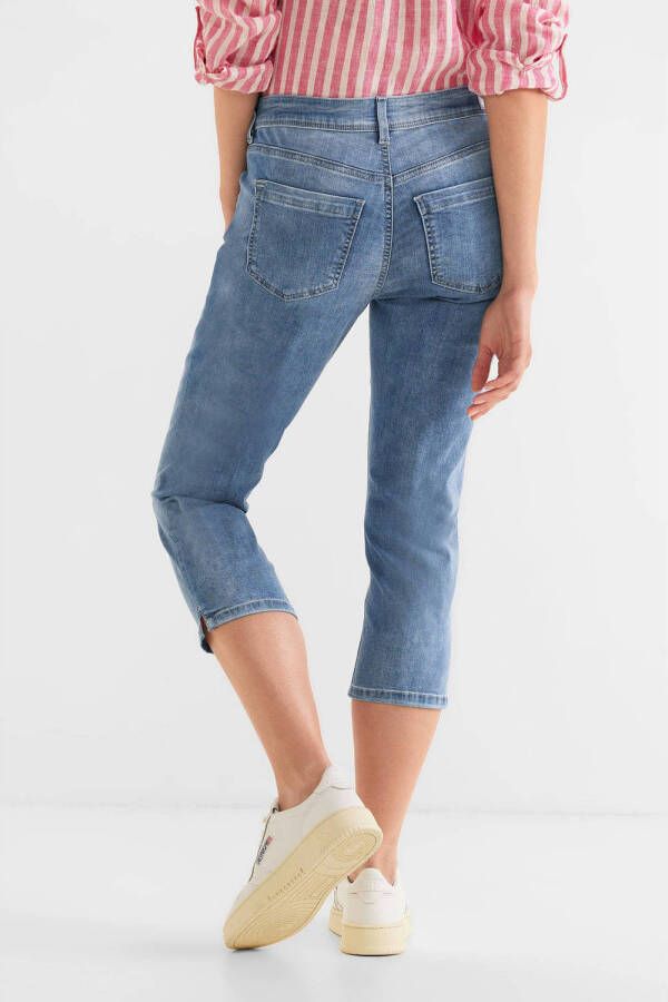 Street One cropped slim fit capri jeans York light blue denim