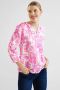 Street One blousetop met linnen en bladprint roze wit - Thumbnail 1