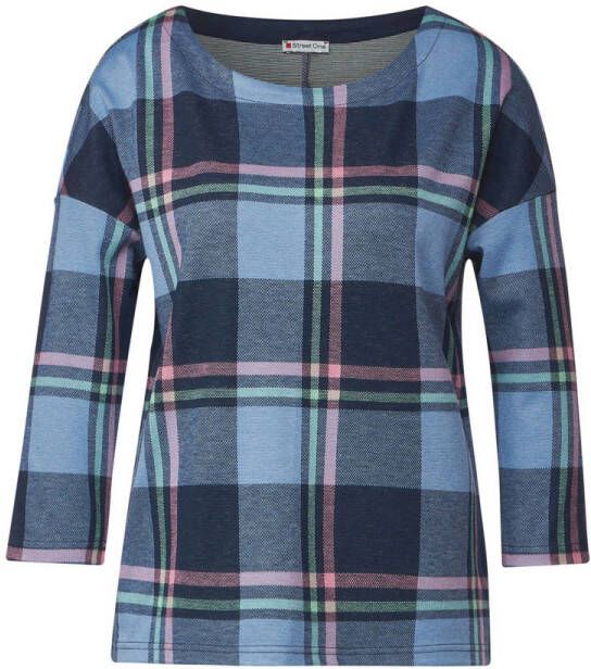 Street One geruite top blauw roze groen