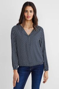Street One top met all over print donkerblauw wit