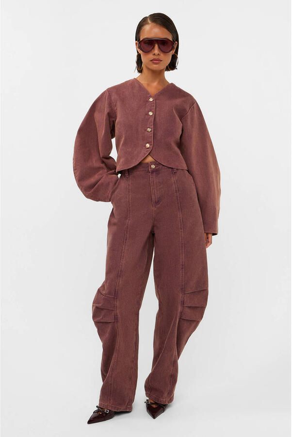 Studio AMAYA barrel jeans donkerrood - Foto 2