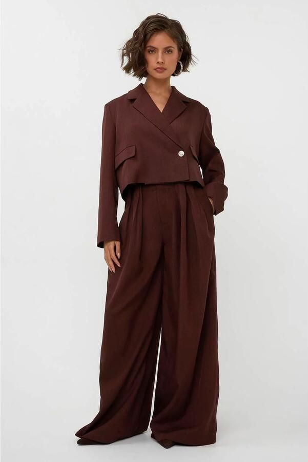 Studio AMAYA cropped blazer bruin - Foto 3