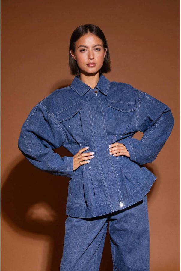 Studio AMAYA denim spijkerjas medium blue denim