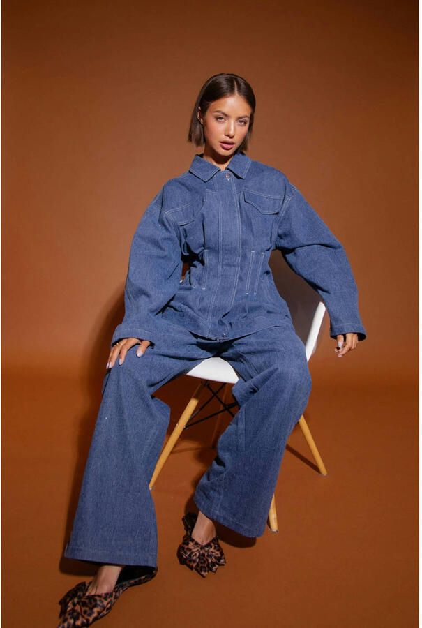 Studio AMAYA denim spijkerjas medium blue denim - Foto 2