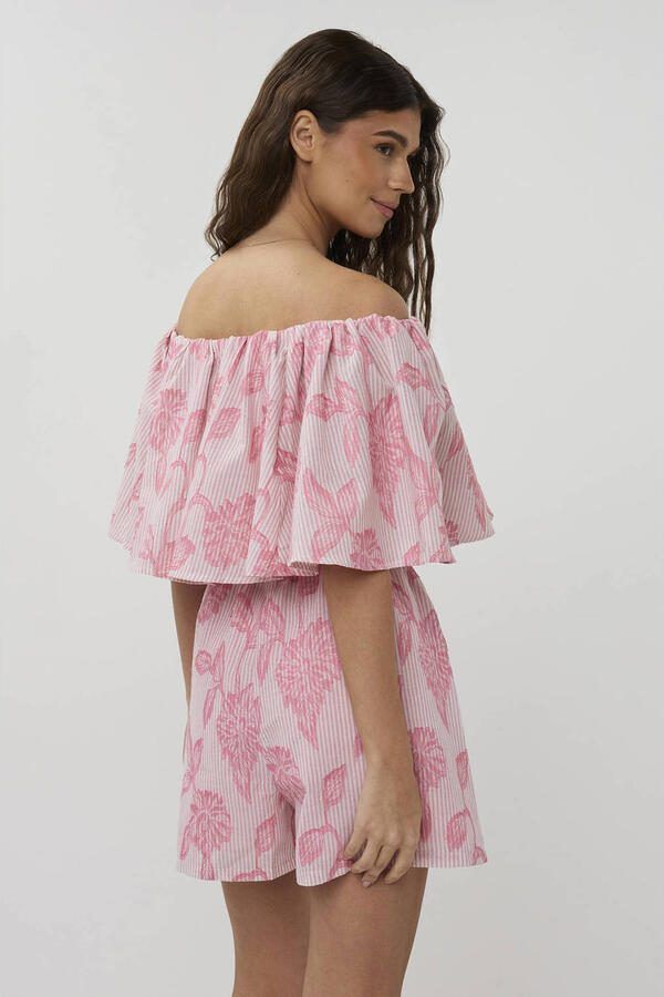 Studio AMAYA high waist gestreepte casual short roze - Foto 6