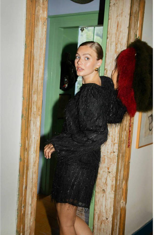 Studio AMAYA korte rok met glitter zwart - Foto 7