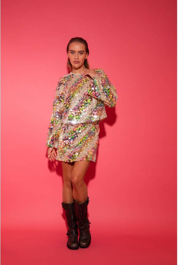 Studio AMAYA korte rok met pailletten multi - Foto 3
